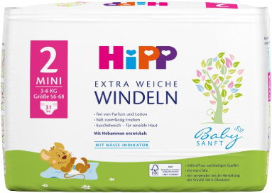 Hipp Windeln groesse 2 Standard pack mit 31 Windeln